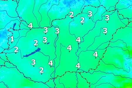Hőmérséklet térkép Hőmérséklet térkép
