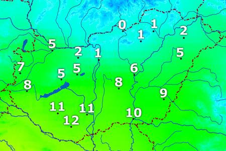Hőmérséklet térkép Hőmérséklet térkép