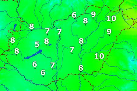 Hőmérséklet térkép Hőmérséklet térkép